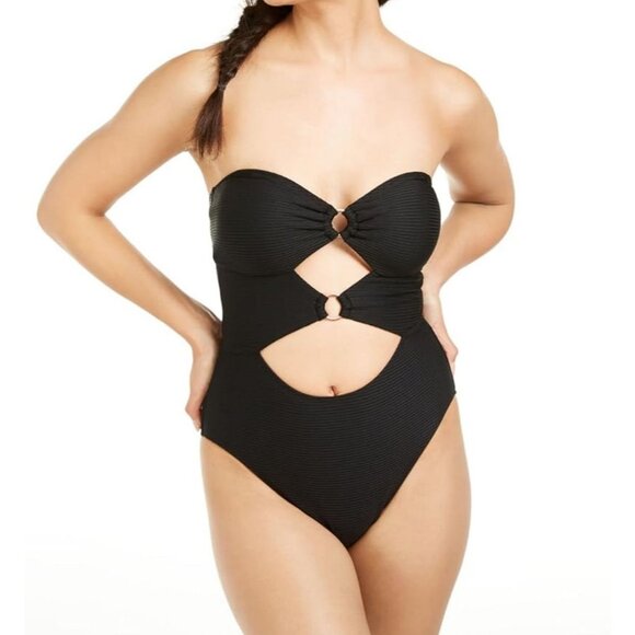 Hula Honey Other - Hula Honey Ribbed One Piece Swimsuit Juniors' Size Small in Black New With Tags!